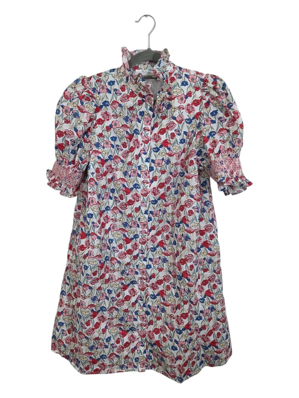 Tuckernuck Hyacinth House Lou Lou Floral Mini Dress Smocked Puff Sleeve Small